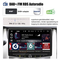 ESSGOO 1DIN Autoradio auto met 10,1 Inch 360° draaibaar scherm - DAB+ autoradio geschikt voor CarPlay en Android auto - Android 15 4 + 64 GB - Bluetooth FM RDS - multimediaspeler - 12LED-achteruitrijcamera - microfoon — thumbnail 5