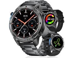 Synyq GPS Pro - GPS Smartwatch Heren - 51mm - AMOLED Scherm - 3 Bandjes - 5ATM Waterdicht - Belfunctie - 170+ Sportmodi - Stappenteller - Hartslag, Slaapmeter, SpO2 - Smartwatch Heren - Sport Horloge - IOS & Android