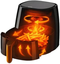 Etika Grote airfryer 4liter, Zwart — thumbnail 3