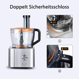 LUMÉ STORE 11-in-1 Keukenmachine – Keukenmixer– 3 Snelheden – Blender - Foodprocessor – Groentesnijder - 1100 W - ABS – Zwart — thumbnail 5