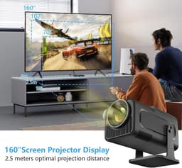 Mini Beamer - Mini Projector - 1920x1080P Full HD - 4K Ondersteuning - 160 Ansi - 12000 Lumen - Streamen Vanaf Je Telefoon / Tablet / PC / Laptop met WiFi & Bluetooth - Zwart - 1 Stuk — thumbnail 5