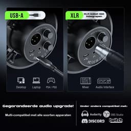 FIFINE - K688T - USB / XLR - Dynamische Microfoon - Met Boom Arm - Streaming - Podcasting - Gaming - Geschikt voor PS4 / PS5 / PC - Zwart — thumbnail 4