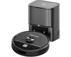 TONIHOMI® R8 - Robotstofzuiger met dweilfunctie - Automatisch legen - Robotstofzuiger met laadstation - LDS Laser navigatie - Met app - Zwart
