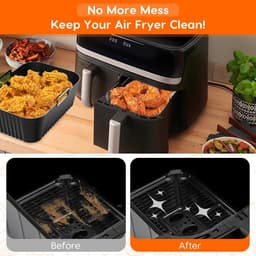 2 Stuks Siliconen Vorm voor Heteluchtfriteuse Accessoires, Herbruikbaar Dual Zone — thumbnail 2