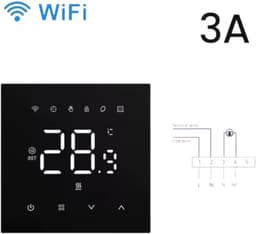Inbouw Thermostaat | Wifi | Touchscreen bediening | Inbouw | Programmeerbaar | Tuya Smart Life | Google Home Alexa | Zwart — thumbnail 2
