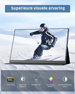 Core® Draagbare Monitor voor Laptop – Portable Monitor 15,6 Inch – Draagbaar Scherm 1080FHD – Groot kleurenbereik- ‎40x 26x 5cm; 700 g — thumbnail 2