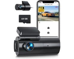 Core® Dual Dashcam - Voor en Achter Camera – Auto Camera Met Nachtzicht – Zwart - 5cm x 10cm x 4cm