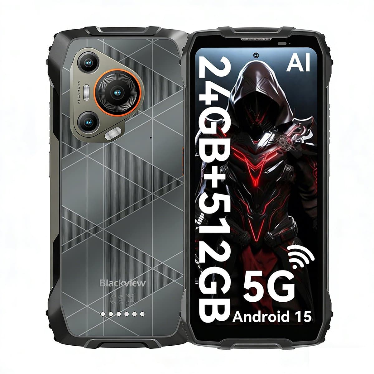 Blackview BL7000 - AI Robuuste Smartphone - 5G - 24GB RAM - 512GB ROM - 6.78 inch 120Hz - Robuuste Telefoon - IP68 Waterdicht - Nachtzicht - Android 15 - NFC - GPS - Oranje — afbeelding 1