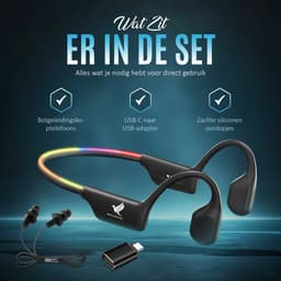 NovaWare Bone Conduction Headphone – Hardloop Oortjes Draadloos - Sport Oordopjes - Sport Oortjes - Open Ear Oortjes - 32GB Geheugen – Bluetooth - IP68 – Zwart — thumbnail 5
