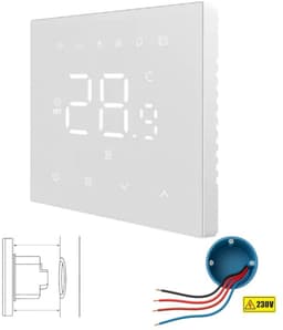 Wifi inbouw thermostaat | Touchscreen bediening | Wifi | Inbouw | Temperatuurregeling | Tuya Smart Life | Wit — thumbnail 1