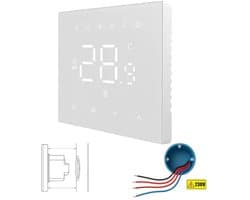 Wifi inbouw thermostaat | Touchscreen bediening | Wifi | Inbouw | Temperatuurregeling | Tuya Smart Life | Wit