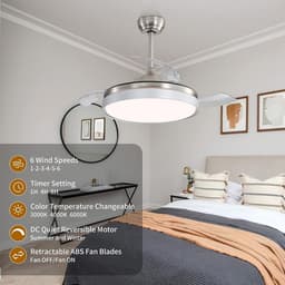 Stijlvolle Plafondventilator met 3 Kleuren LED Verlichting en Afstandsbediening – Stil & Energiezuinig — thumbnail 2
