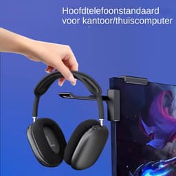 Hoofdtelefoonhouder Monitor - Bureau Klem - Ruimte Besparen - Klembaar Ontwerp - 14.5 cm Lengte - Zwart — thumbnail 2