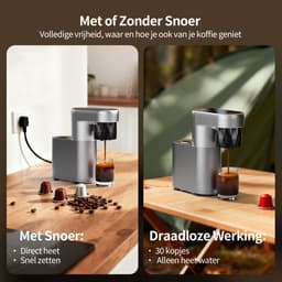 Pura Coffee C1 Pro - Compact & draagbare mini‑espressomachine - 20 bar, 3s instant heat - geschikt voor koffiepoeder & capsules — thumbnail 3