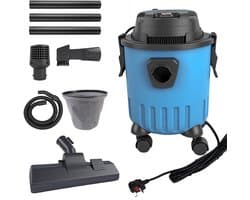Nat-Droog Stofzuiger met Motor Technologie, 15L, Telescoopslang, blauw, voor Auto, Garage, Werkplaats, Huisdierenharen