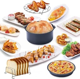 Airfryer Accessoires Complete Set - Inclusief Airfryer Siliconen Bakje - Ø 20cm Airfryer Accessoires Set - 12 delig - Compatibel met 3.2QT - 6.8QT Airfryers — thumbnail 1