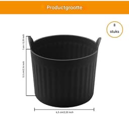 Siliconen bakvormen geschikt voor de airfryer - 8-delige set - Siliconen eierbakvormen - Siliconen muffinvormen - Inclusief bakvorm en bakvormen geschikt voor de airfryer - Geschikt voor het maken van eiergerechten, cupcakes en puddingen — thumbnail 8