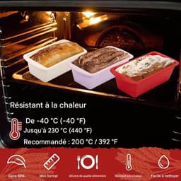 Vierdelige cakevormenset - rechthoekige cakevorm met antiaanbaklaag - broodvorm - 19x8x5,5 cm - accessoires voor de airfryer — thumbnail 2