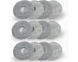 PromoHome 12x microvezel/chenille dweilpads Geschikt voor Dreame L10s Pro Ultra Heat, L10 Ultra/Prime/Dreamebot L10s Plus, L10s Pro Gen 2 L20 Ultra