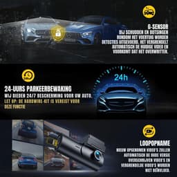 Zyrex® Dashcam voor Auto Voor en Achter - Dashcam - Zwart - ‎7cm x 3cm x 2cm — thumbnail 3