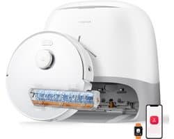 Roborock Qrevo Curv 2 Flow-Robotstofzuiger met dweilfunctie-SpiraFlow Realtime Zelfreinigende Rolmop-20.000 Pa-Dual Zero-Tangle-Systeem-AI Obstakelvermijding-Warmtewas dweil-tapijtbescherming