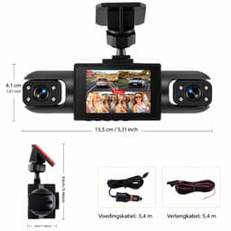 Jumalu 4-Kanaals Dashcam 360° met Nachtzicht – Full HD 1080p – 4 Camera’s Voor, Achter & Zijkanten – 2 Inch Display – Parkeerbewaking — thumbnail 3