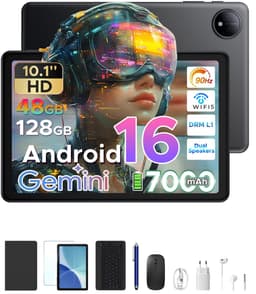 POCKAM P10 TAB - Gemini AI Tablet - 48 GB RAM (8+40 GB) + 128 GB ROM - 10,1 inch HD- Android 16 - 7000mAh - Quad-Core T310 - Dubbele luidsprekers - Volledige accessoirebundel met toetsenbord en stylus — thumbnail 1