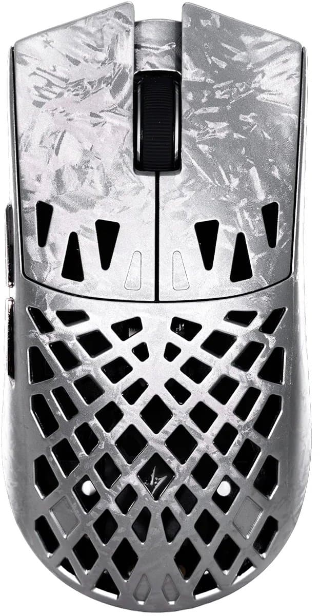 ATK Ghost Ultimate - Draadloze Gaming Muis - 48 g - Carbon Fiber Hollow Shell - PAW3950 Ultra Sensor – 8 kHz Polling - Nordic MCU - Ultralight - Nano Coating - Zilver — afbeelding 1
