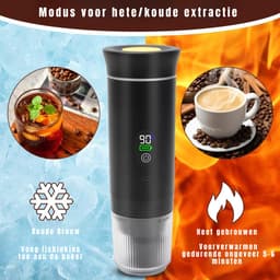 MIRA®Draagbare Koffiemachine - Blender To Go - Draagbare Blender - Zwart - 9cm x 9cm x 21cm — thumbnail 2