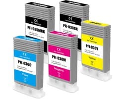 Compatibele Pigment Inktcartridges Set Vervanging voor TA-20 en TA-30 Printers (5 Stuks)
