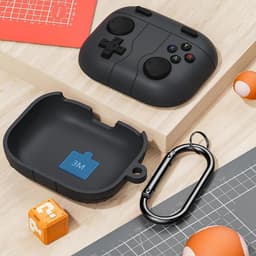Allecto - Beschermhoes AirPods Pro - Cartoon patroon - Zachte siliconen - Sleutelhanger - Grijs - Compatibel met Apple AirPods Pro — thumbnail 2