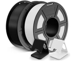 3D Printer Filament - PLA Materiaal - Modelbouw Printen - Nauwkeurige Maatvoering - 1.75mm Spoelen - Zwart Wit