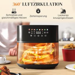 Grote heteluchtfriteuse 8L met 8 programma's en 1700W - Gezond Frituren — thumbnail 2