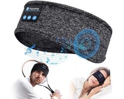 Grijze Draadloze Slaapkoptelefoon – Bluetooth Hoofdband voor Zijslapers – Ruisonderdrukking – Ultradun Ontwerp