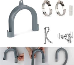 JeiibrZui Afvoerslang voor wasmachine - Flexibele afvoerslang - Universeel compatibel/eenvoudige installatie - Set van 3 - Geschikt voor alle merken en modellen - Grijs — thumbnail 4
