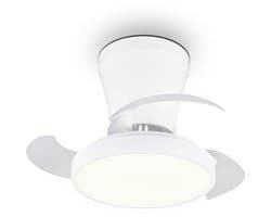 REALITY MOSS - Ventilator - Wit - incl. 1x SMD 13 W - Afstandsbediening - Geintegreerde dimmer - Traploos instelbare lichtkleur - Geheugenfunctie - Zomer- en wintermodus - 6 snelheidsniveaus — afbeelding 1