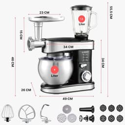 Krachtige 3-in-1 Keukenmachine met 2000W, Kneedmachine, Vleesmolen en Mixer — thumbnail 2