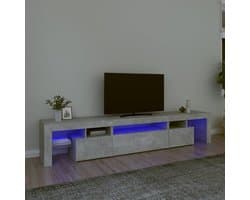 Tv-meubel - Media kast Hifi - Woonkamer Inrichting - Met Led Verlichting - 215x365x40 cm - Betongrijs