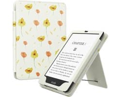 Hoes voor 7"/6.8" Kindle Paperwhite (2024/2021) - Slimme Cover met Auto Sleep/Wake en Standaard - Bloemenprint