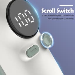 Draagbare handventilator met instelbare snelheid en oplaadbare 4000 mAh batterij — thumbnail 4