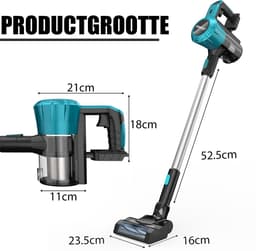 140W snoerloze, krachtige, zakloze staande stofzuiger voor tapijt en vloer, AirSpeed ​​ultralichte stofzuiger, Het product bevat geen batterijen — thumbnail 4