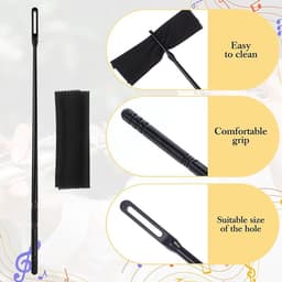 Fluit Reinigingsset - 3 Stuks - Schoon Wattenstaafjes - Fluitenreiniger - Muziekinstrumenten Polijsten - Doek Cleaner Accessoires - Reinigingsset Voor Dwarsfluit - Reinigingsdoek Set Voor Dwarsfluit En Saxofoon - Zwart — thumbnail 4