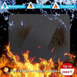 Hittebestendige matten - 60*40cm - Siliconen aanrechtbeschermer - Vuurvaste onderlegger - Hittebeschermingsmat - Dikke aanrechtbeschermer - Antislipglasvezel - Voor airfryer, koffiezetapparaat, broodrooster - Zwart — thumbnail 5