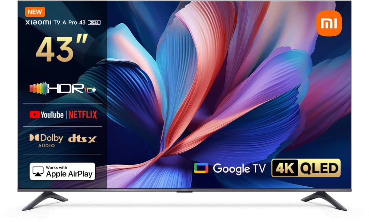 Xiaomi TV A Pro 2026 Smart TV – 43 Inch – 4K QLED HDR10+(109 cm) – QLED – Smart TV met Google TV – Google Assistant spraakbediening – Dolby Audio & DTS:X – HDMI 2.1 – CI+ slot – Google Cast — afbeelding 1