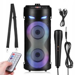 Draagbare Karaoke Box 40W - Bluetooth Speaker met 1 Microfoons & RGB Licht - Voor Feesten en Camping — thumbnail 2