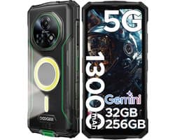 DOOGEE Fire 7 Pro 5G - Robuuste smartphone - 32GB RAM + 256GB ROM / 2TB(TF) - 13000mAh/33W - 6.6 Inth HD+IPS 90Hz - 13000mAh/33W - POC Intercom Functie - Dual Camping Lights - 64MP+20MP Nachtzicht - IP68 - Face ID - OTG - NFC - Groen