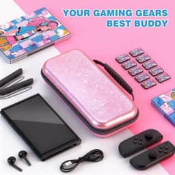 YONO Hard Case geschikt voor Nintendo Switch 2 - Beschermhoes - Opbergtas - Hoes - Koffer - Accessoires - Glitter Roze — thumbnail 2