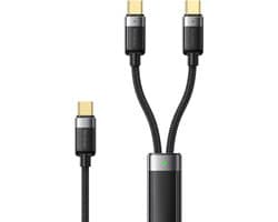 Luxe Magnetische USB C naar Dubbel USB C Kabel - 100W Snellader - 1.5 Meter - Geschikt voor MacBook, Laptops, Smartphones & Tablets