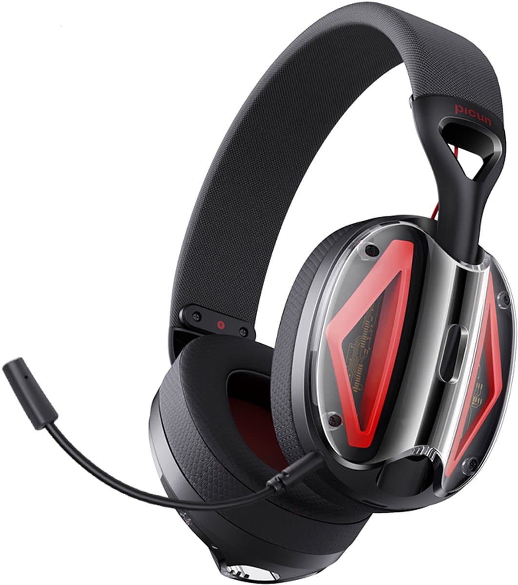 Picun G1 - 2.4GHz Draadloze Gaming Headset - Over ear koptelefoon - Met microfoon - PC/PS4/PS5/Nintendo Switch - Zwart rood — afbeelding 1
