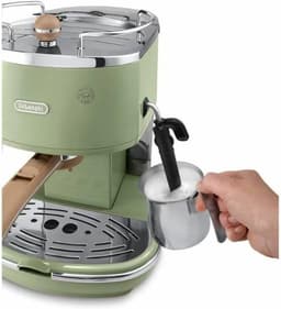 Espresso Machine - Koffiezetapparaat Cappuccino - Authentieke Koffie - Retro Design - 1 Liter Reservoir - Groen — thumbnail 4
